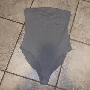 Grey FOREVER 21 tube top bodysuit